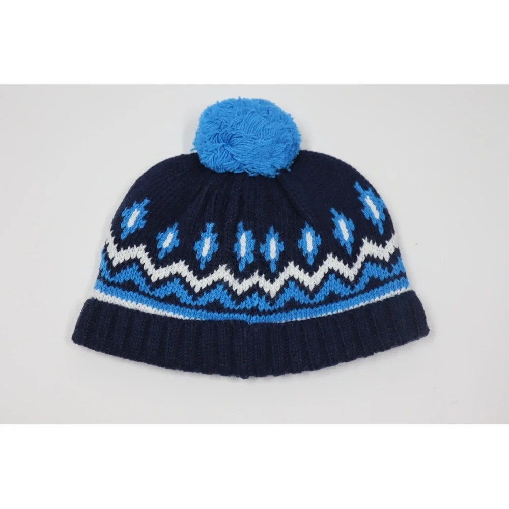 Janie and Jack Girl's Navy / Blue White Fair Isle Beanie Hats & Cap -‎ 2T-3
